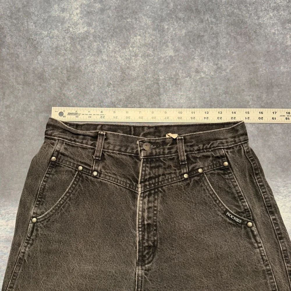 Vintage Rockies Jeans Womens 6 29 x 30 Black Wash Denim Straight Leg‎ High Rise